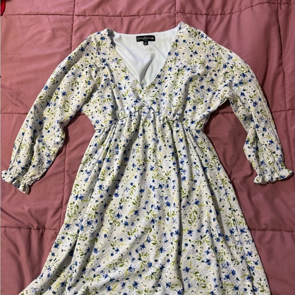 Mandala Vibes Floral Long Sleeve Dress - Picture 4 of 8